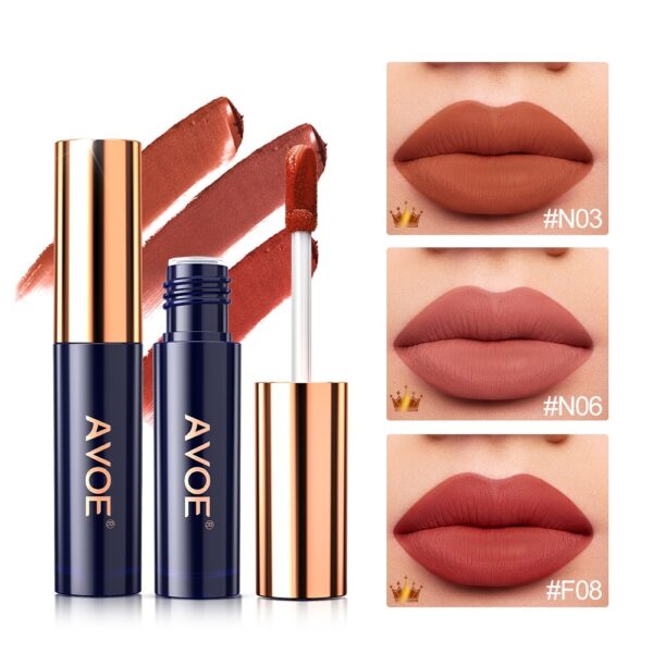 5 Sets AVOE Lip Tint/Gloss Liquid Lipstick (Dried Rose, Honey Pumpkin, Hazelnut Milk Tea)
