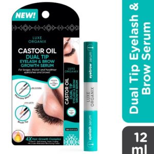 10 Pcs LUXE ORGANIX Castor Oil Dual Tip Eyelash & Brow Growth Serum 12ml