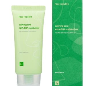 5 Pcs FACE REPUBLIC Calming Care AHA/BHA Moisturizer, Non-comedogenic 50mL [Oily,Acne /CICA,Squalane]Vegan