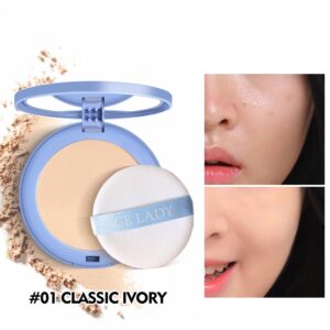 5 Pcs SACE LADY Oil Control Matte Face Powder With Mirror (Classic Ivory)